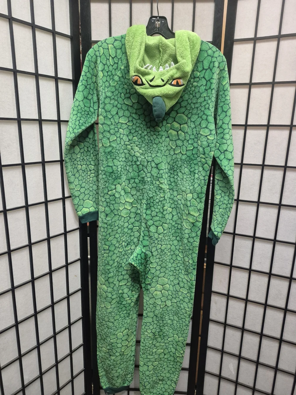 Kids Green Dragon Onesie Costume with Hood Size 12-14